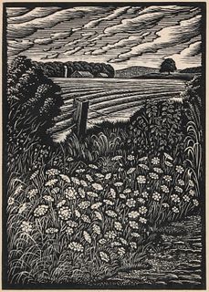 PAUL GENTRY (1954-2020) PENCIL SIGNED WOOD ENGRAVING