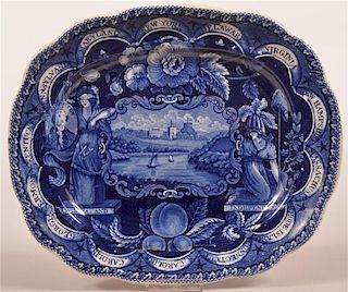 Historical Staffordshire Blue Transfer Platter.