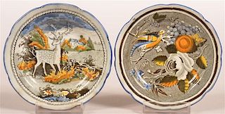Two Salopian China Cup Plates.