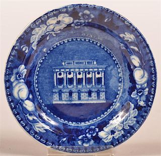Historical Staffordshire Blue Transfer Cup Plate.