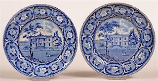 Two Historical Staffordshire Blue Transfer Plates.