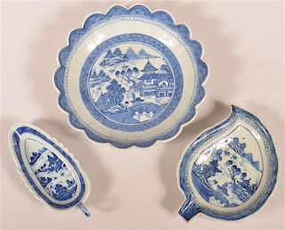 Three Pieces of Canton Oriental Porcelain.