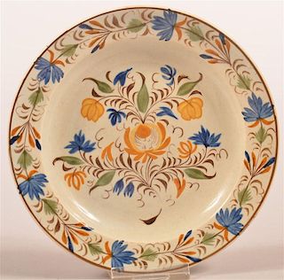 Leeds Soft Paste China Four Color Toddy Plate.