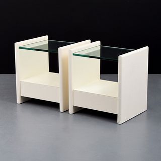 Pair of Karl Springer Nightstands / Side Tables
