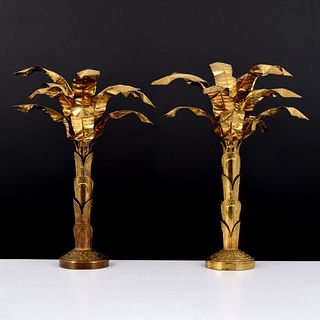 Pair of Large Palm Tree Sculptures, Manner of Maison Jansen