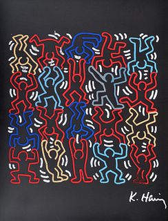 Keith Haring "Dancing Man" Plexiglass Matrix Drawing