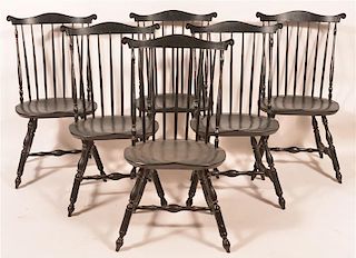 Six Lausch Reproduction Windsor Side Chairs.
