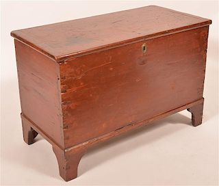 PA Pine Small Blanket Chest with Old Red Wash.