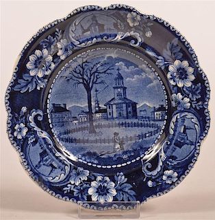 Historical Staffordshire Blue Toddy Plate.