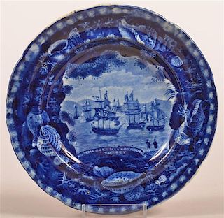 Historical Staffordshire Blue Toddy Plate.