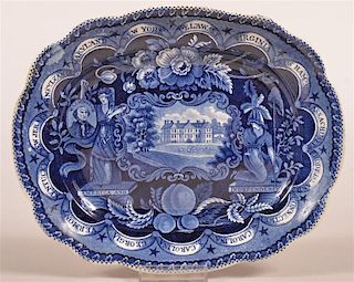 Historical Staffordshire Blue States Platter