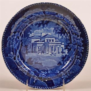 Blue Transfer Staffordshire China Plate.