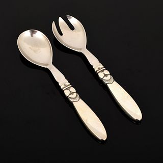 George Jensen "Cactus" Fork and Spoon Set