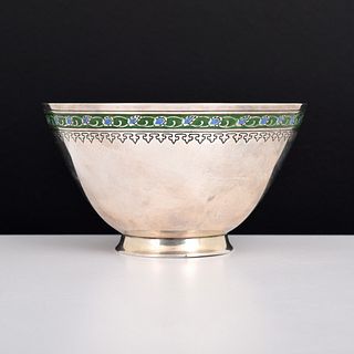 Tiffany & Co. Sterling Silver & Enamel Bowl