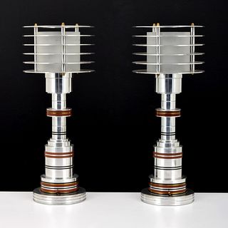 Pair of Walter von Nessen Lamps, Machine Age