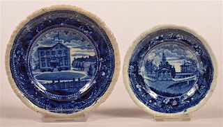Two Historical Staffordshire Blue Cup Plates.