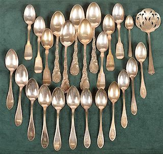Group of Various Patterns Sterling Silver Spoons.