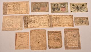 Lot of PA and MD Continental Currency - 1770's.