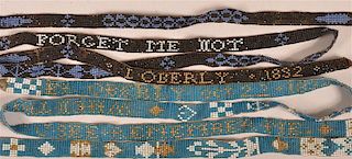 Two Fine Bead Work  Belts Dated 1832.