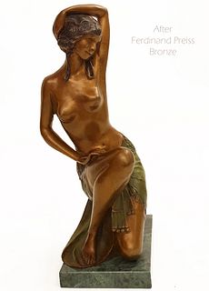 Orientalist Dancer, A Post F. Preiss Bronze Figurine