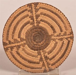 Antique Apache Miniature Coiled Basketry Tray.