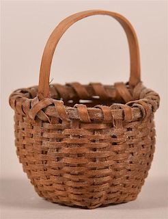 Antique Miniature Ash Splint Basket.