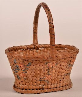 Antique Splint Willow Miniature Basket.