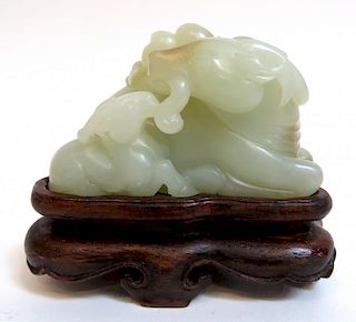 White Jade Carved Double Sheep