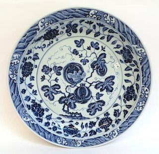 Ming Blue And White Plate