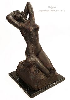 THE BATHER, A Large Post Auguste Rodin Bronze Sculpture