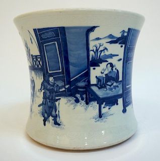 Chinese Kangxi Blue & White Brush Pot
