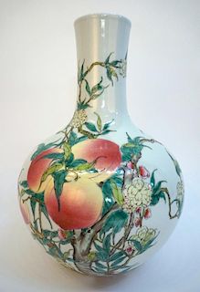 Yongzheng Chinese Famille Rose Peach Vase