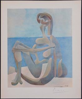 After Pablo Picasso : Jeune Fille au Bord de la Mer