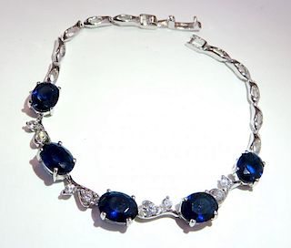 Sapphire And Silver Bracelet