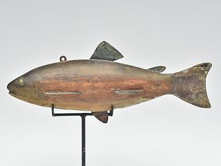 Large and important fish decoy, Lake Chautauqua, New York, last quarter 19th century.