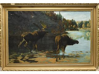 Carl Rungius (1869-1959), oil on canvas.