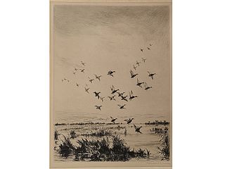 Roland Clark, American (1874-1957), group of five etchings.