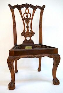 Carved Chippendale Style Child's Chair