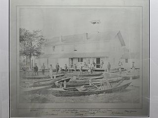 A large professional framed image taken at the Winous Point Shooting Club, Sandusky Ohio in 1864.
