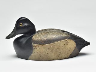 Hollow carved bluebill drake, from Milwaukee, Wisconsin.