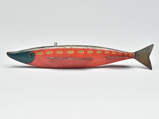 Fish decoy, Ernie Newman, Carlton, Minnesota, 3rd quarter 20th century.