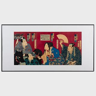 Toyohara Kunichika: Three Triptychs of Kobuki Actors