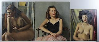WENDELL, Raymond. 3 Oil on Canvas Portraits of