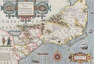 Mercator & Hondius, Folio, pub. 1623 - Map of Virginia & Florida