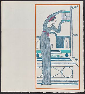 Poiret & Lepape - Woman with Bird in Cage