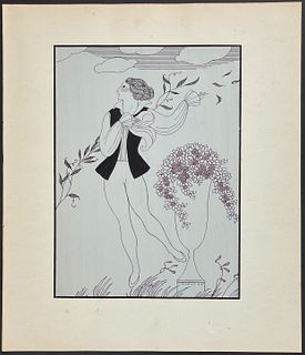 Barbier - Dancer - Nijinsky Dance, Printed on Vellum