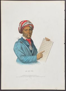 McKenney & Hall, Folio - Se-Quo-Yah, The Inventor of the Cherokee Alphabet