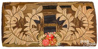 Floral hooked rug, late 19th c.