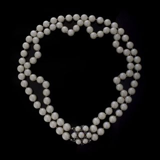 Pearl, Sapphire and 14K Necklace