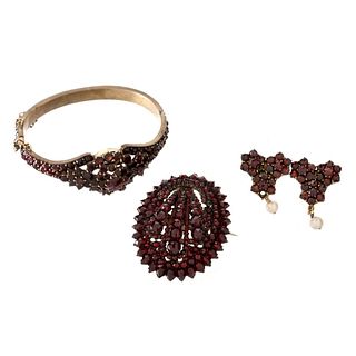 Victorian Garnet and Silver Jewelry
